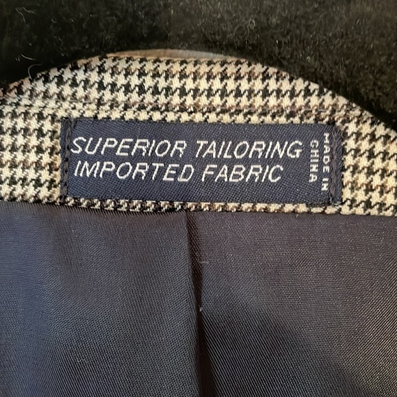 Nautica black and white houndstooth men’s suit jacket . Size 42R. 6 pockets - Picture 9 of 15
